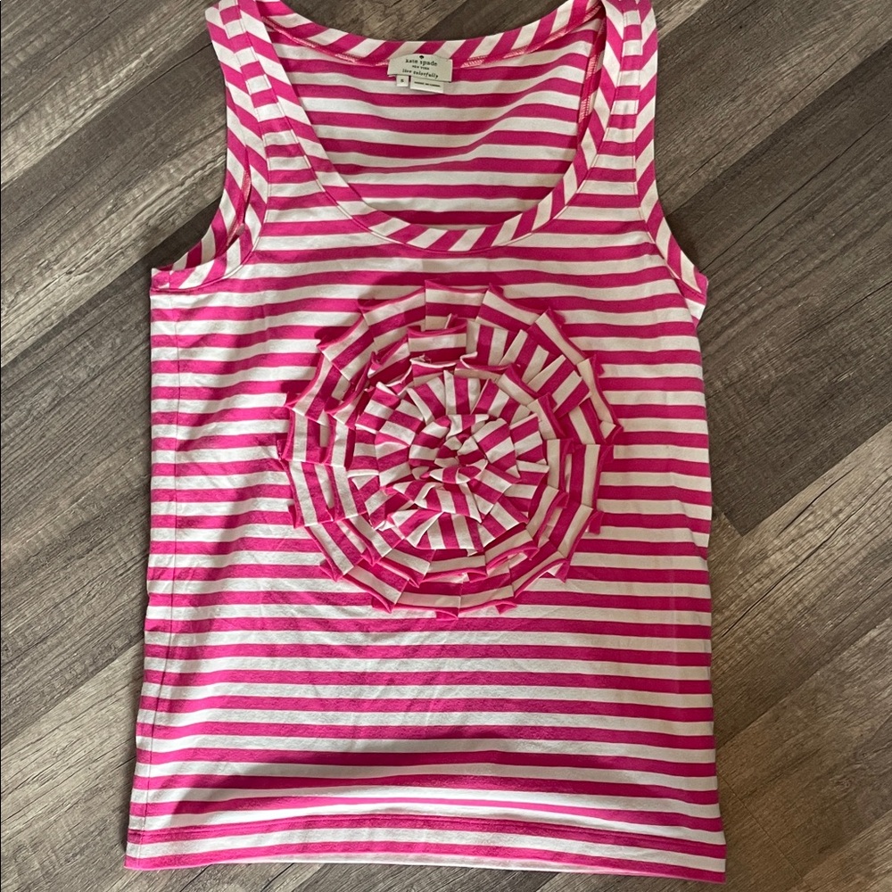 Kate Spade Pink and White Striped Top S